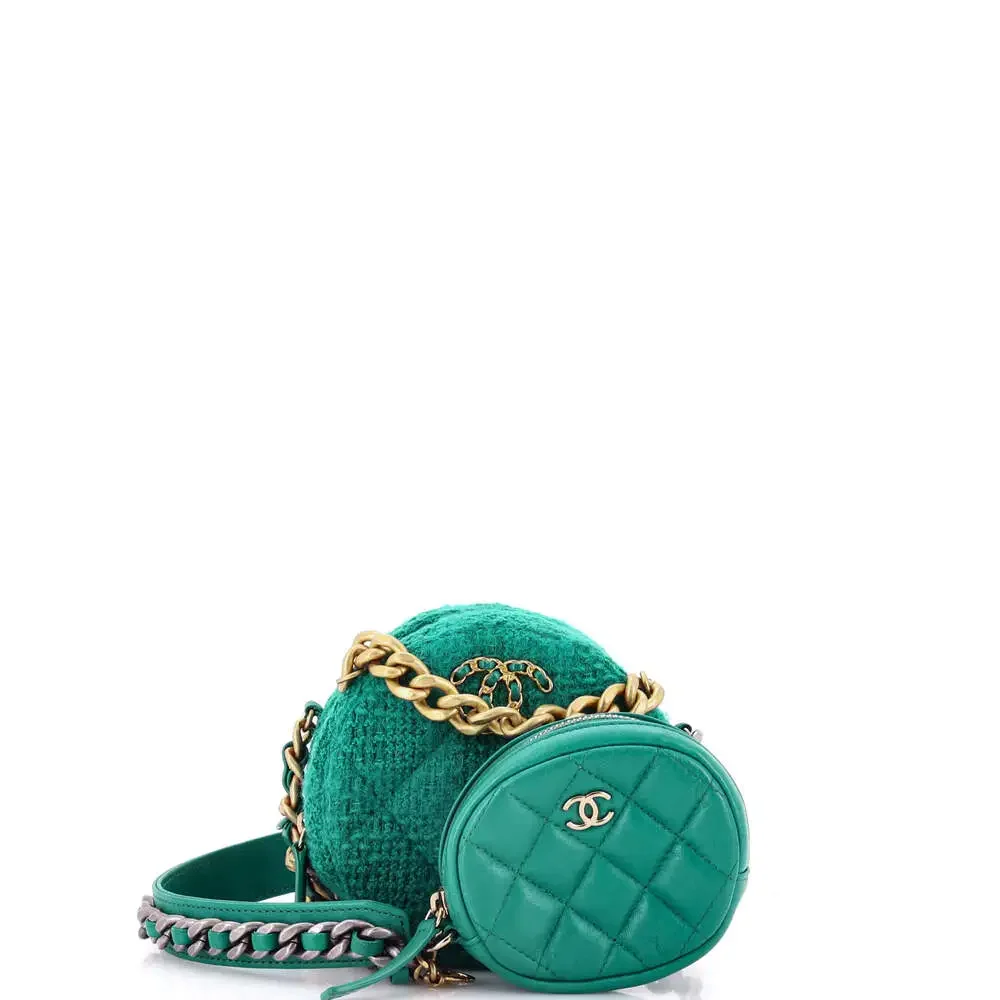 Chanel 19 Round Clutch With Chain And #240512C26B - Picture 2 of 7